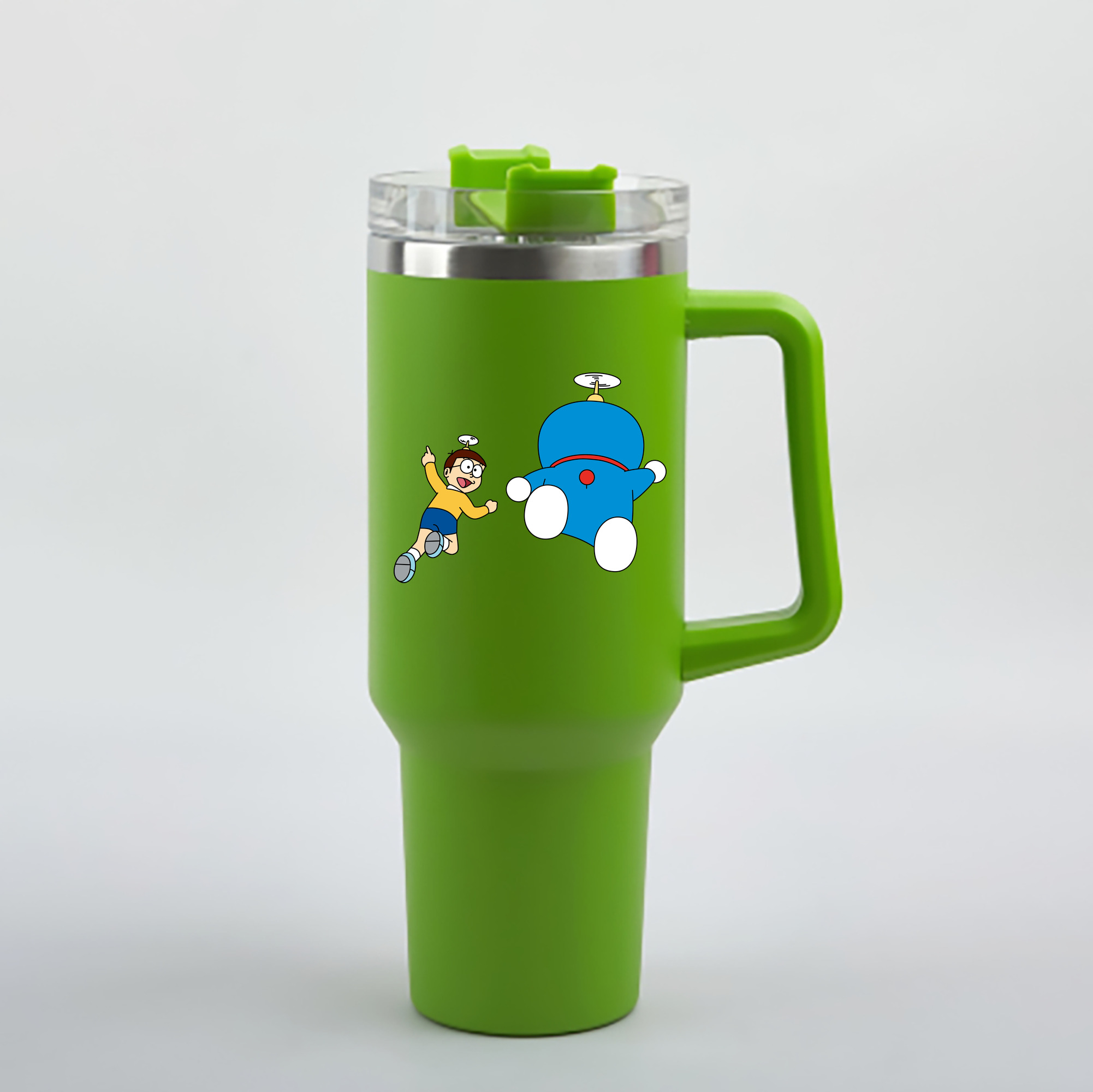 （画像用） ドラえもん 野比 のび太 Doraemon Nobita Nobi 1200mL車用タンブラー - クリスタルステッカー（プラスチックストロー付き）